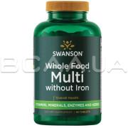 Swanson, Whole Food Multi Without Iron, 90 Tablets