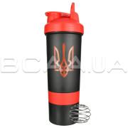 Shaker, Double Container, Black Red, 600 ml