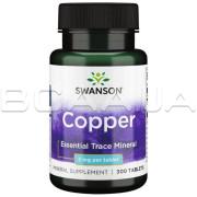 Swanson, Copper 2 mg (Медь), 300 Tablets