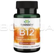 Swanson, Vitamin B-12 (Вітамін Б-12) 500 mcg, 100 Capsules