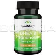 Swanson, DHEA and Pregnenolone, 60 Veggie Capsules