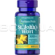Puritans Pride, St. Johns Wort Standardized Extract 300 mg (Звіробій), 100 Rapid Release Capsules