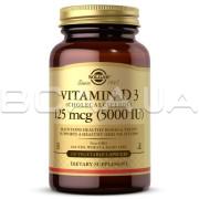 Solgar, Vitamin D3 (Cholecalciferol) 125 mcg (5,000 IU), 120 Vegetable Capsules