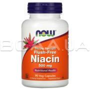 Now Foods, Flush-Free Niacin, Double Strength, 500 mg, 90 Veg Capsules
