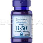 Puritans Pride, Timed Release, Mega B-50 Complex, 60 Coated Caplets