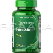 Puritans Pride, Potassium 99 mg, 250 Caplets