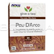 Now Foods, Real Tea, Pau DArco, Caffeine-Free, 24 Tea Bags, 48 g