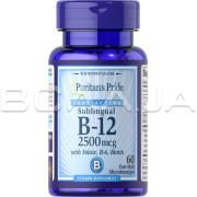 Puritans Pride, Fast Acting Sublingual, Vitamin B-12 2500 mcg with Folate, B-6 & Biotin, 60 Fast Melt Microlozenges