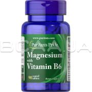Puritans Pride, Magnesium with Vitamin B6, 90 Coated Tablets