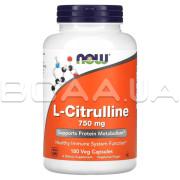 Now Foods, L-Citrulline 750 mg, 180 Veg Capsules