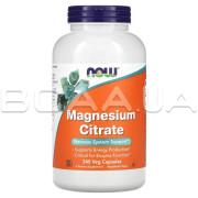 Now Foods, Magnesium Citrate (Магній), 240 Veg Capsules
