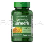 Puritans Pride, Turmeric (Куркума) 800 mg, 200 Rapid Release Capsules