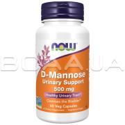 Now Foods, D-Mannose Urinary Support 500 mg, 60 Veg Capsules