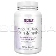 Now Foods, Solutions, Vegan Hair, Skin & Nails, 90 Veg Capsules