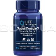 Life Extension, Super Omega-3, EPA/DHA Fish Oil, Sesame Lignans & Olive Extract, 60 Enteric Coated Softgels