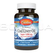 Carlson, Wild Norwegian, Cod Liver Oil Gems, Super 1000 mg, 100 Soft Gels
