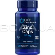 Life Extension, Zinc Caps 50 mg, High Potency, 90 Vegetarian Capsules