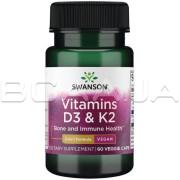 Swanson, Vitamins D3 & K2, 60 Veggie Caps