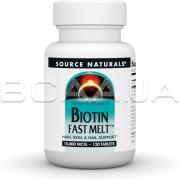 Source Naturals, Biotin Fast Melt 10,000 mcg, 120 Tablets
