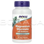 Now Foods, Magnesium Glycinate With BioPerine, 60 Veg Capsules