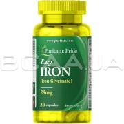 Puritans Pride, Easy Iron, Iron Glycinate 28 mg, 30 Capsules