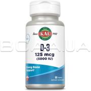 KAL, D-3 125 mcg (5000 IU), 60 Tablets