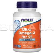 Уцененный Now Foods, Ultra Omega-3 Fish Oil, 90 Softgels