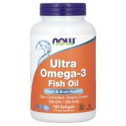 Уцененный Now Foods, Ultra Omega-3 Fish Oil, 180 Softgels