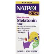 Natrol, Kids, Melatonin 1 mg, Fast Dissolve, Ages 4+, 30 Tablets