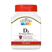 21st Century, Vitamin D3 50 mcg (2000 IU), 110 Tablets