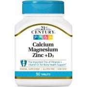 21st Century, Calcium Magnesium Zinc + D3, 90 Tablets