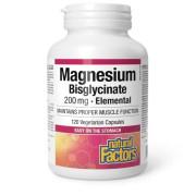 Natural Factors, Magnesium Bisglycinate 200 mg, 120 Vegetarian Capsules