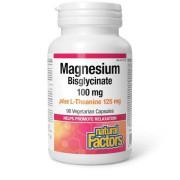 Natural Factors, Magnesium Bisglycinate 100 mg plus L-Theanine 125 mg, 90 Vegetarian Capsules