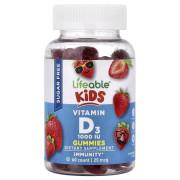 Lifeable, Kids, Vitamin D3 25 mcg (1000 IU) Gummies, Sugar Free, 60 Count