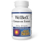 Natural Factors, WellBetX Cinnamon Extract 150 mg, 60 Capsules