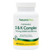 NaturesPlus, Chewable D & K Complex, 60 Tablets
